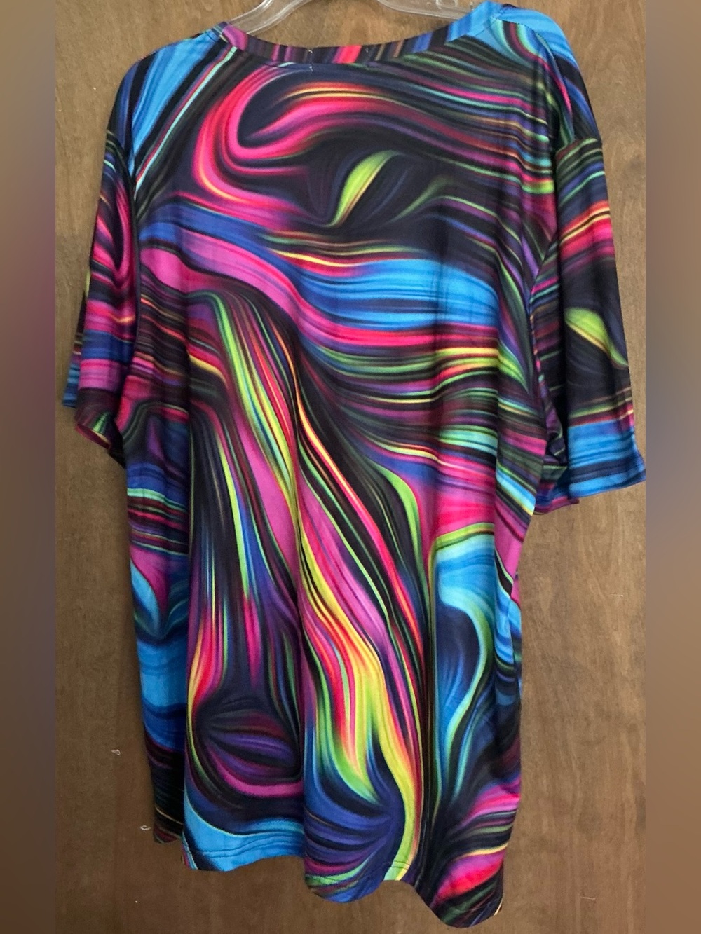 KYKU Colorful 3D Printed Neon Abstract T-Shirt XL Psychedelic Swirl Festival - Picture 3 of 9